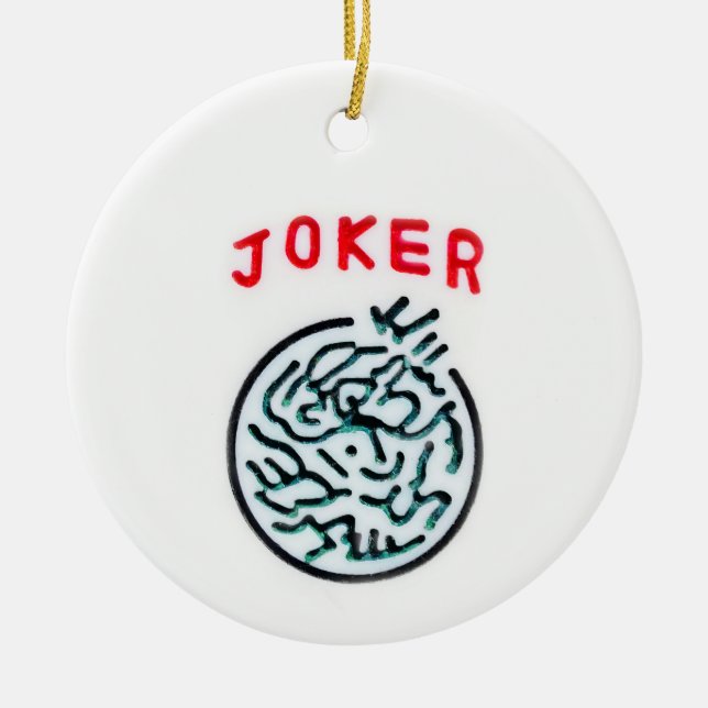 MahJong-Spielsymbol Joker-Kachel Keramik Ornament (Vorne)