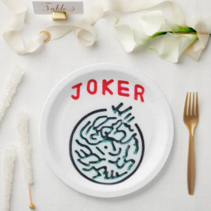MahJong-Spielsymbol Joker-Kachel Pappteller