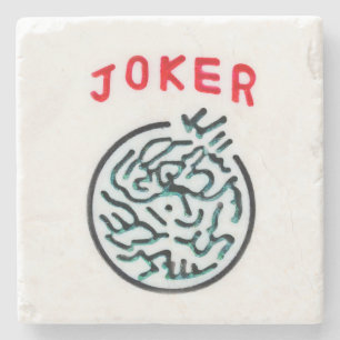 MahJong-Spielsymbol Joker-Kachel Steinuntersetzer