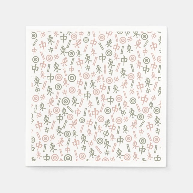 Mahjong-Symbole Serviette (Vorderseite)
