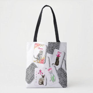 Mahjong-Tasche mit Katzen-Kacheln