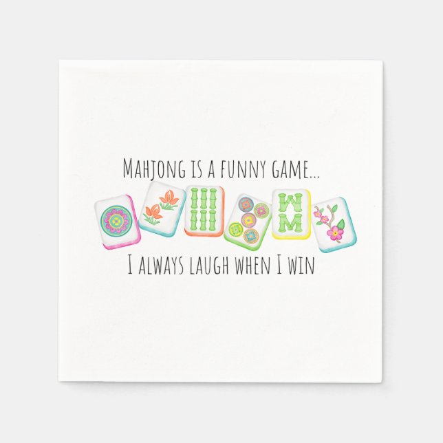 Mahjong-Themed Paper Napkin Serviette (Vorderseite)