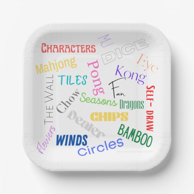 Mahjong Themed Paper Teller 7" (Vorderseite)