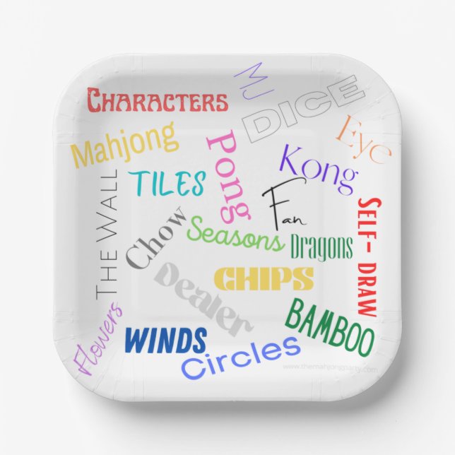 Mahjong Themed Paper Teller 7" (Vorderseite)