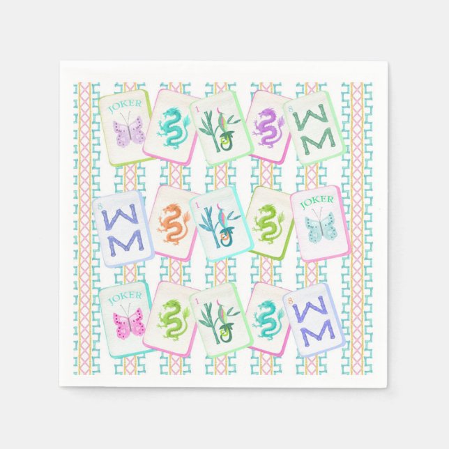 MAHJONG TILE NAPKIN SERVIETTE (Vorderseite)