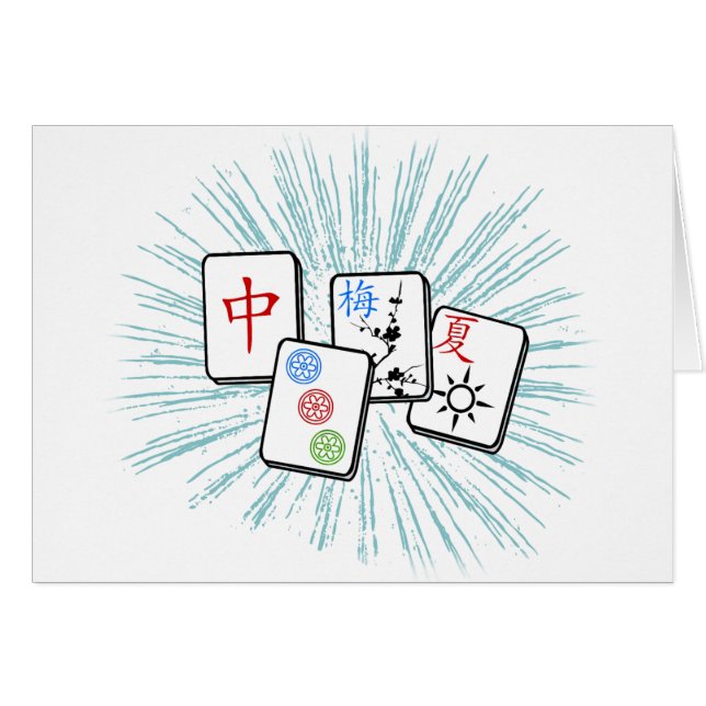Mahjong Tiles Blue (Vorderseite (Horizontal))