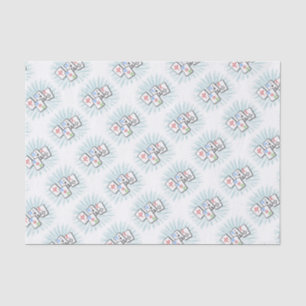 Mahjong Tiles Blue Seidenpapier