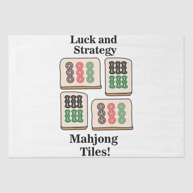Mahjong Tiles Luck Strategy Player Fans Seidenpapier (Vorderseite)