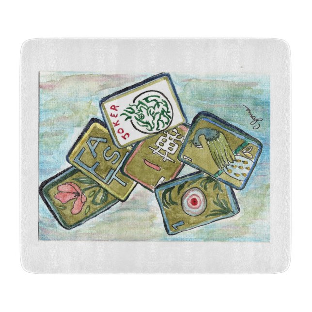 Mahjong Tiles Schneidebrett (Vorderseite)