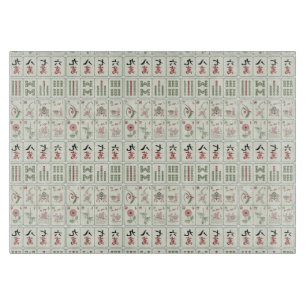 Mahjong Tiles Tempered Glas Schneidebrett