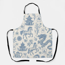 Mahjong Toile - Jahr des Pferdes Schürze