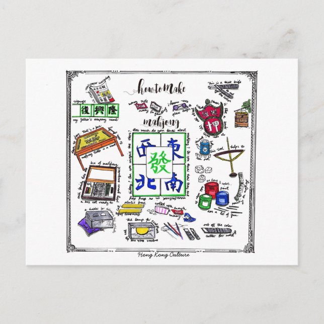 Mahjong Tool Postkarte (Vorderseite)