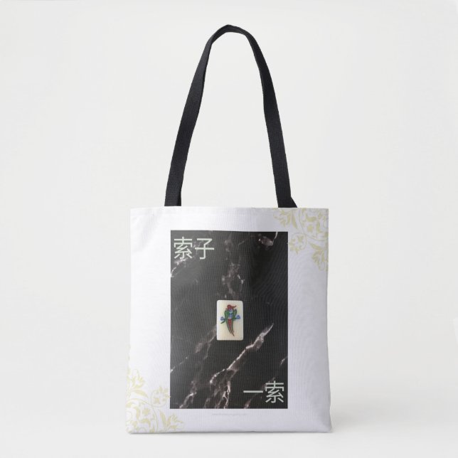 Mahjong Tote Bag mit dem 1. Bambus im Kantonesisch (Vorderseite)