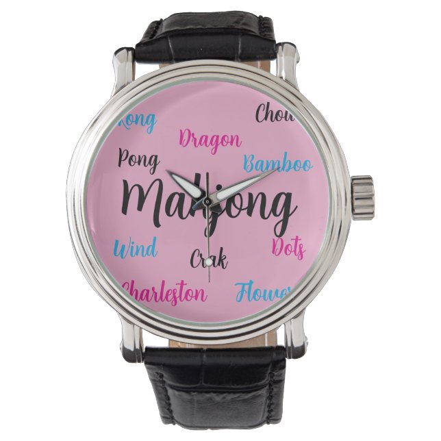Mahjong-Uhr Armbanduhr (Vorderseite)