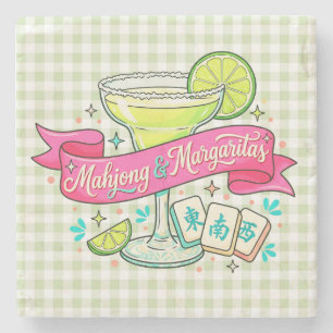 Mahjong und Margaritas Spielnacht Cocktail Steinuntersetzer