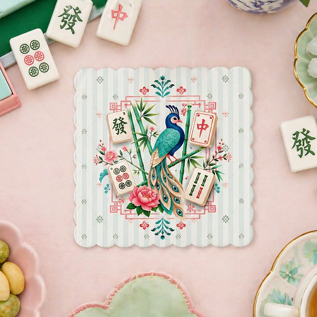 Mahjong Vogel Blumenuntersetzer Elegant Untersetzer (Von Creator hochgeladen)