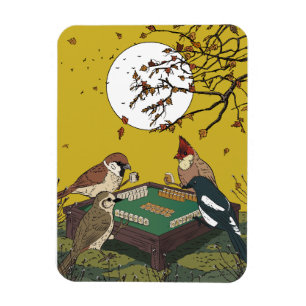 Mahjong Vögel spielen Spiel Magnet