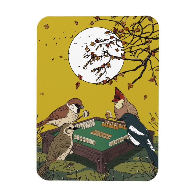 Mahjong Vögel spielen Spiel  Magnet (Vertikal)