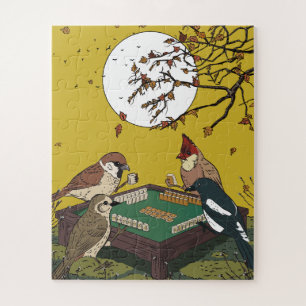 Mahjong-Vögel spielen Spiel Puzzle