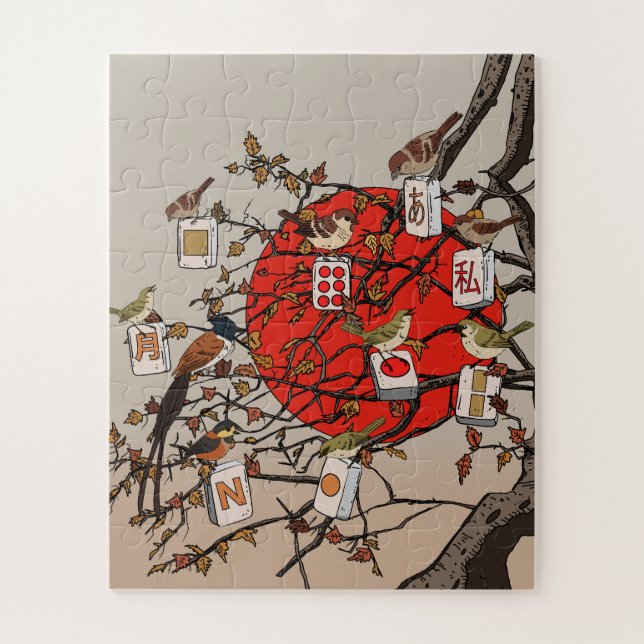 Mahjong-Vogels Spiel Puzzle (Vertikal)