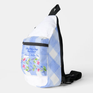 Mahjong Watercolor-Blumen-Kontrollkästchen-Würfel- Crossbody Bag