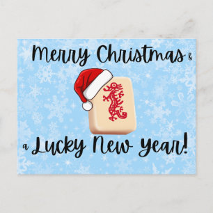 Mahjong Weihnachts-Postkarte Feiertagspostkarte