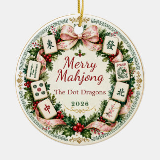 Mahjong-Weihnachtsbaumschmuck-Geschenk Keramik Ornament