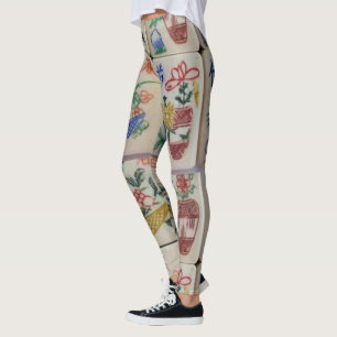 Mahjong Weiße Leggings