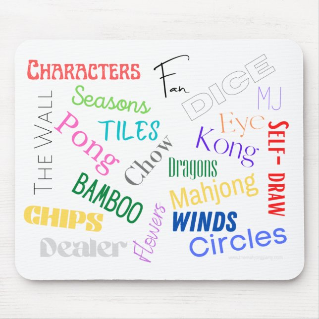 Mahjong Words Mouse Pad Mousepad (Vorne)