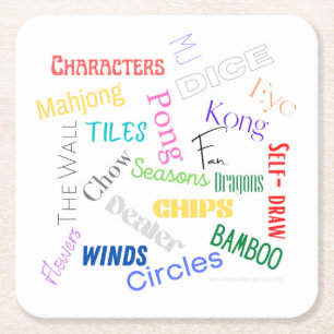 Mahjong Words Paper Untersetzer