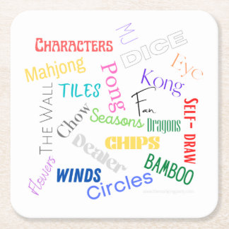 Mahjong Words Paper Untersetzer