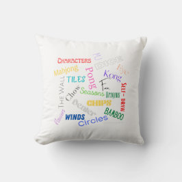 Mahjong Words Pillow Kissen