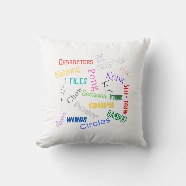 Mahjong Words Pillow Kissen (Vorderseite)