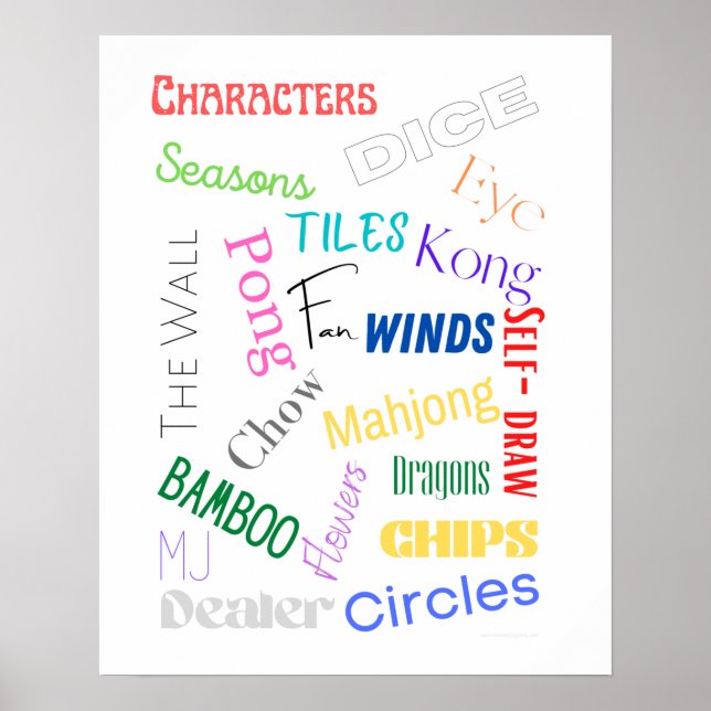 Mahjong Words Poster (Vorne)