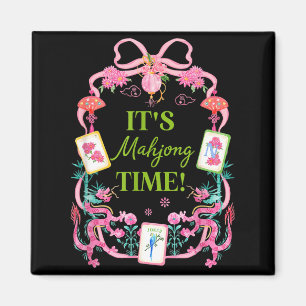 Mahjong-Zeit Coquette-Bogen Ästhetik Mah Jong Spie Magnet