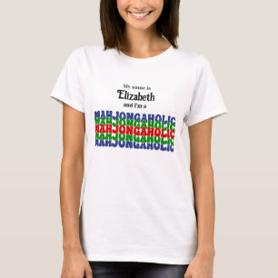 Mahjongaholic Gestapelt 3 Farben Text, „Mein Name T-Shirt