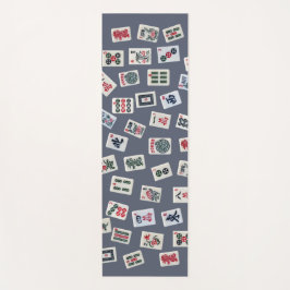 MahJongg Fliesen-Design auf dunkelblau Yogamatte