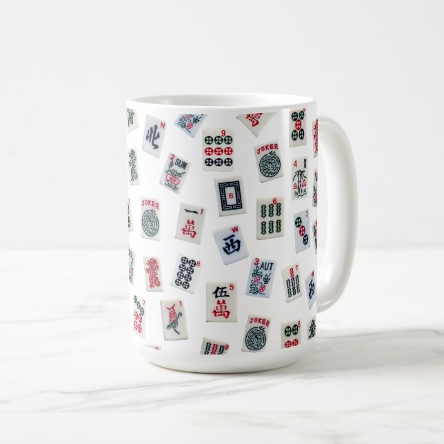 MahJongg-Kachel-Design  Kaffeetasse (VorderseiteRechts)