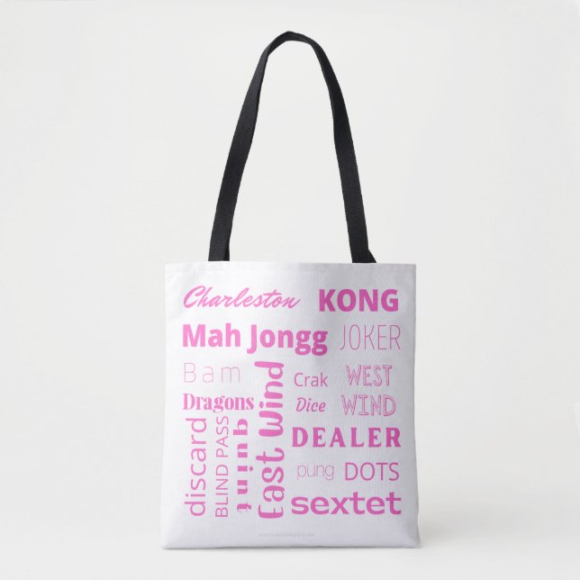 MahJongg Tote Tasche in Rosa (Vorderseite)