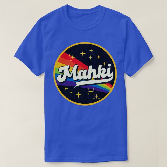 Mahki Rainbow im Weltraum Vintager Stil T-Shirt (Design vorne)