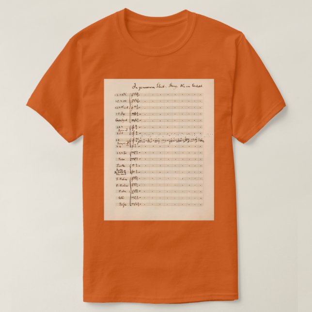 Mahler Symphony 5 Original Manuskript-Partitur  T-Shirt (Design vorne)