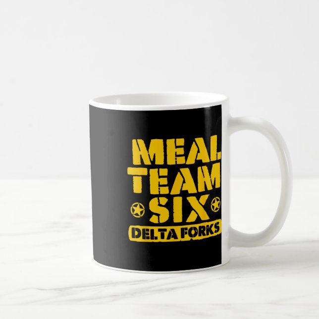Mahlzeit Team Sechs Delta Gabeln  Kaffeetasse (Rechts)