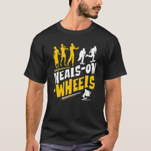 Mahlzeiten auf Rädern Zombie und Skateboarder Graf T-Shirt
