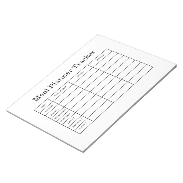Mahlzeitenplaner-Tracker Notizblock (angewinkelt)