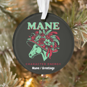 Mähne Charakter Energie Lustiger Renntag Floraler  Ornament