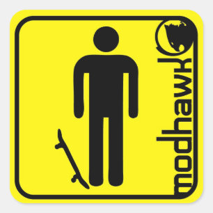 Mahngelb Quadratischer Aufkleber