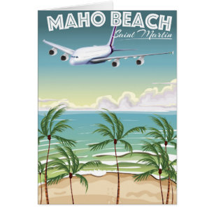 Maho Beach Saint Martin Flugzeug Poster