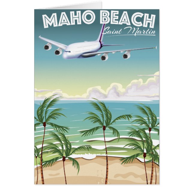 Maho Beach Saint Martin Flugzeug Poster (Vorne)