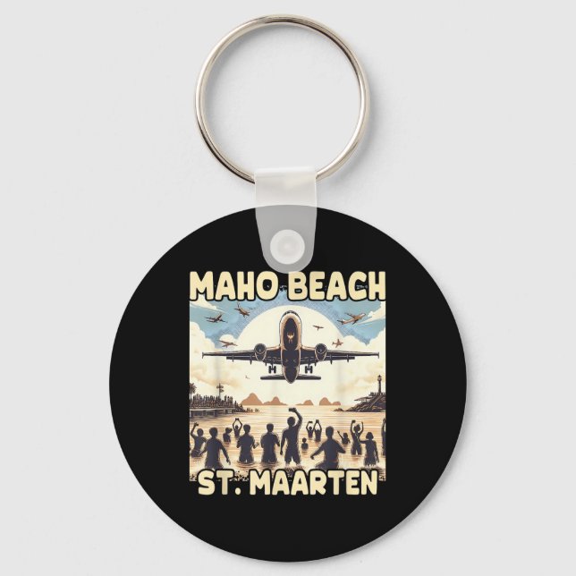Maho Beach St. Maarten Schlüsselanhänger (Vorderseite)