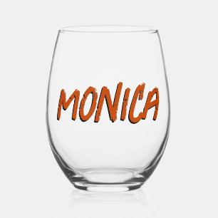 Mahogany 3D Funny Modern Name Weinglas Ohne Stiel